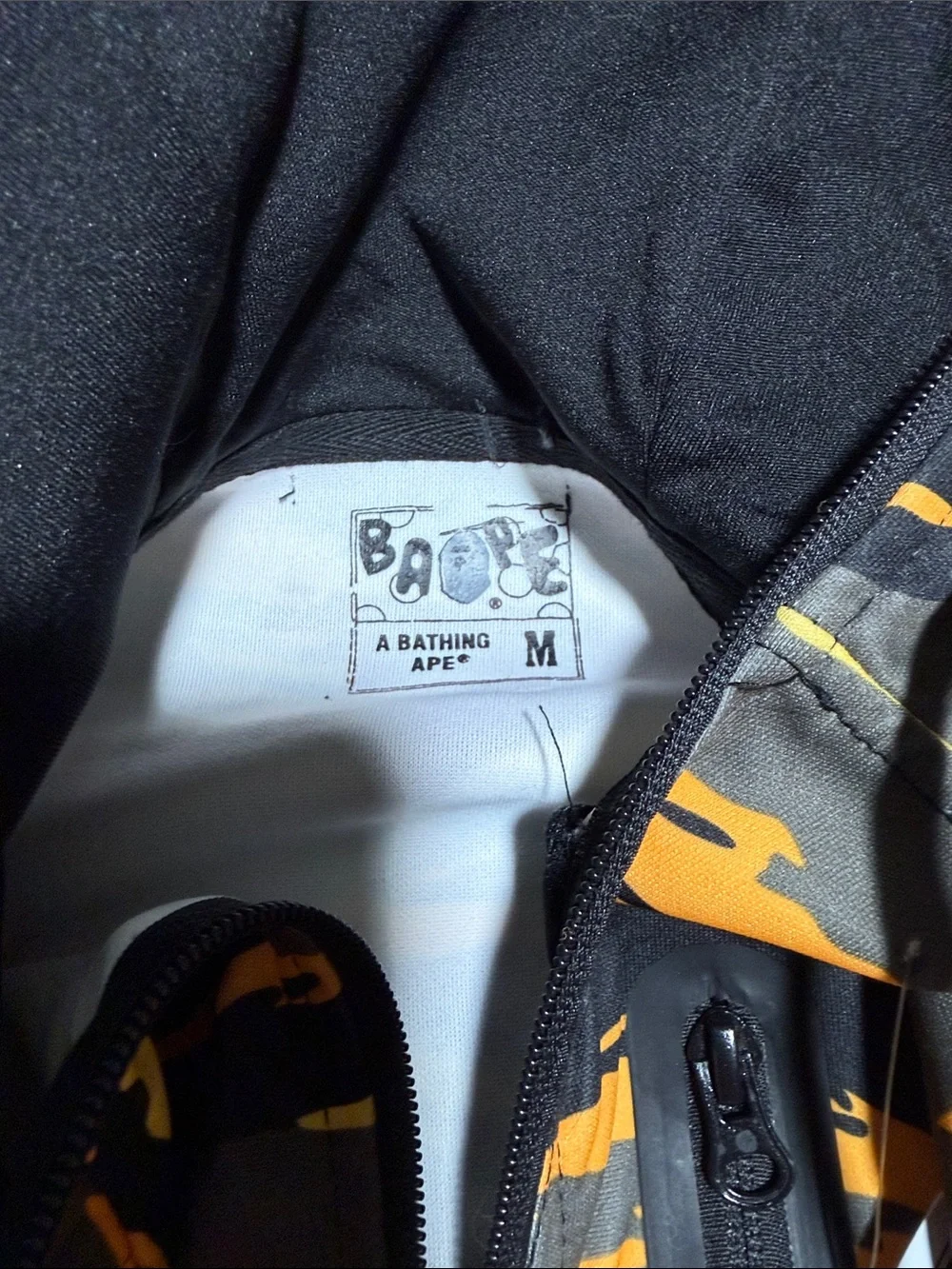 Bape? Orange and Black Tiger Stripe Zip-Up Hoodie